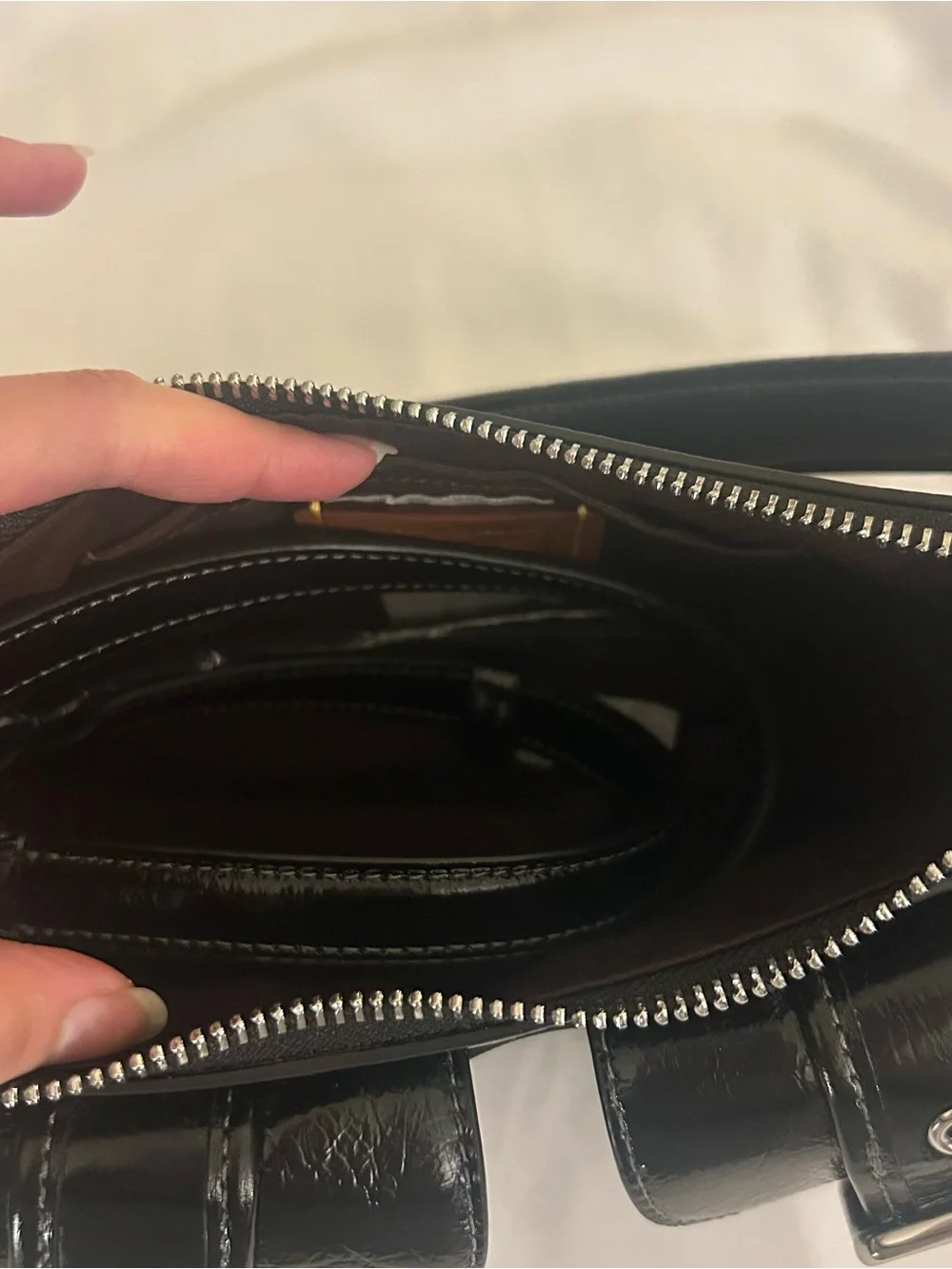 Coach Ashton Black Patent Leather Mini Shoulder Bag NWT